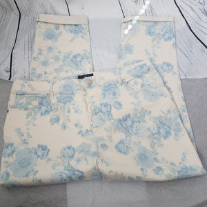 Chico's floral cropped denim pants 14